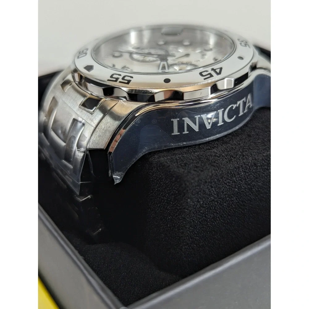 Invicta Pro Diver SCUBA 0071 Mens Chronograph Watch 48mm Silver Steel New
